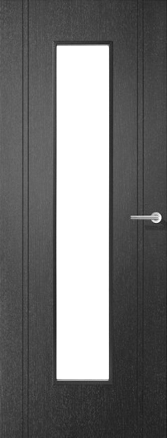 Vancouver Dark Grey Laminate Internal Door Clear Glass