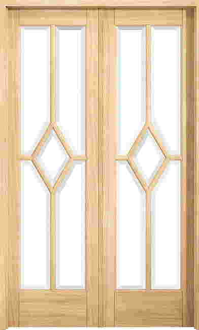 Lincoln Oak W8 Room Divider Unfinished Clear Glass