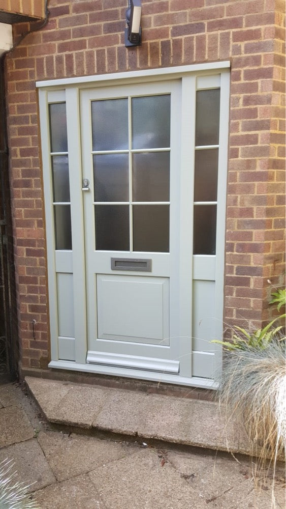 Bespoke Timber Modern Glazed Exterior Door With Sidelight - Supplied & Fitted