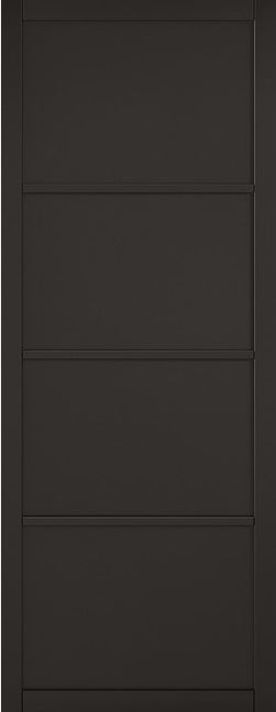 Knightsbridge Primed Black Internal Door - Clear Glass