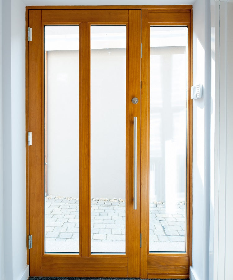 Bespoke Timber Contemporary  Glazed External  Door and Sidelight