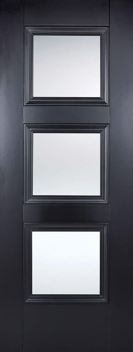 Greenwich Clear Glass Black Primed Internal Door