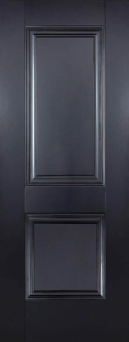 Tribeca black internal door-Reeded glass