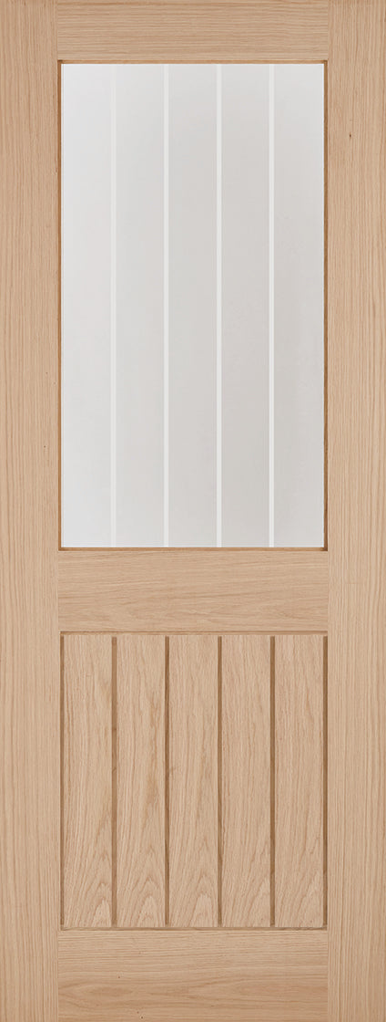 Malton Oak Internal Door With Clear Bevelled Glass x