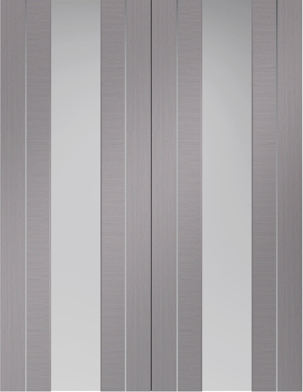 Forli light grey internal pair with aluminium inlays and clear glass