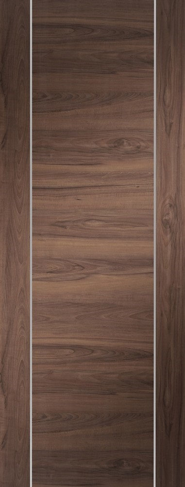 Portici Walnut Prefinished Rebated Pair Clear Etched Glass