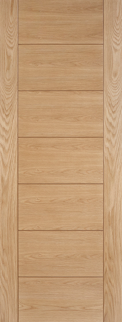 Contemporary Shaker 4 Light Oak Unfinished Internal Door Frosted Glass