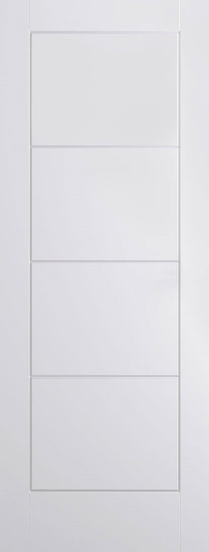 Shaker White Primed Fire Door With Clear Glass X