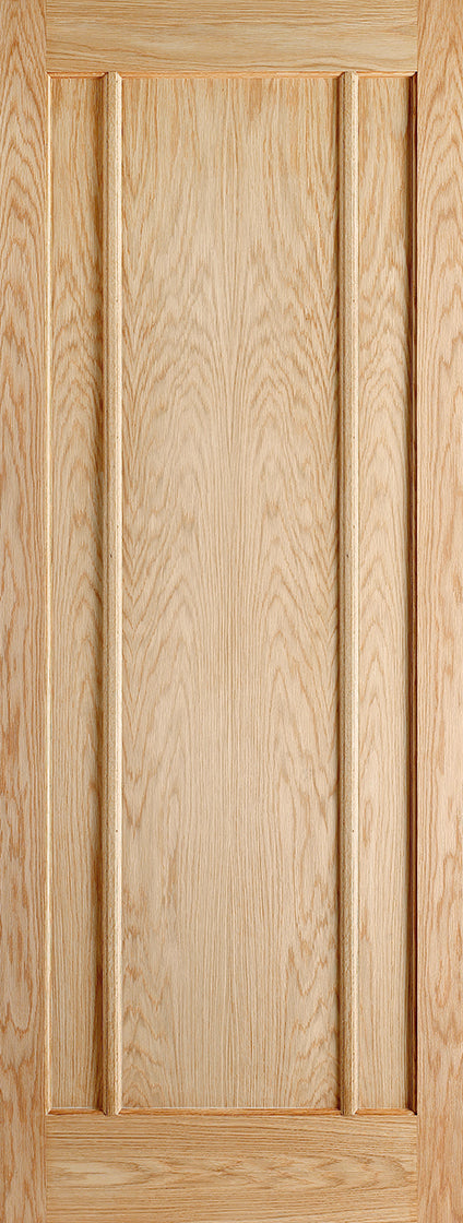 Contemporary Shaker 4 Light Oak Unfinished Internal Door Frosted Glass