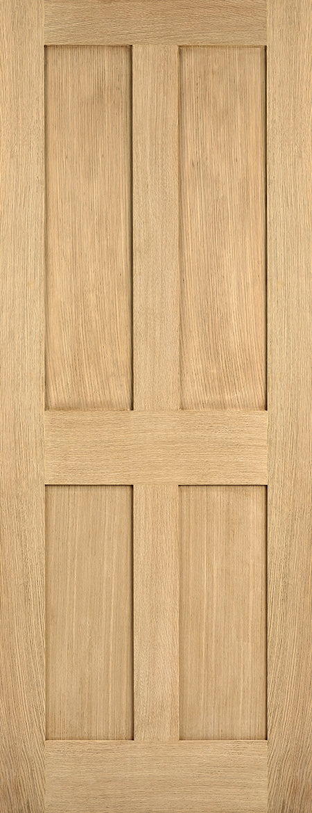 Regency 4 Panel Raised Mouldings Oak Unfinished Fire Door