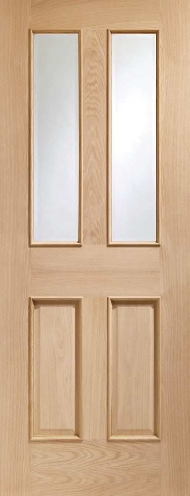 DX 30 Top Light Oak Internal Door Unfinished Frosted Glass
