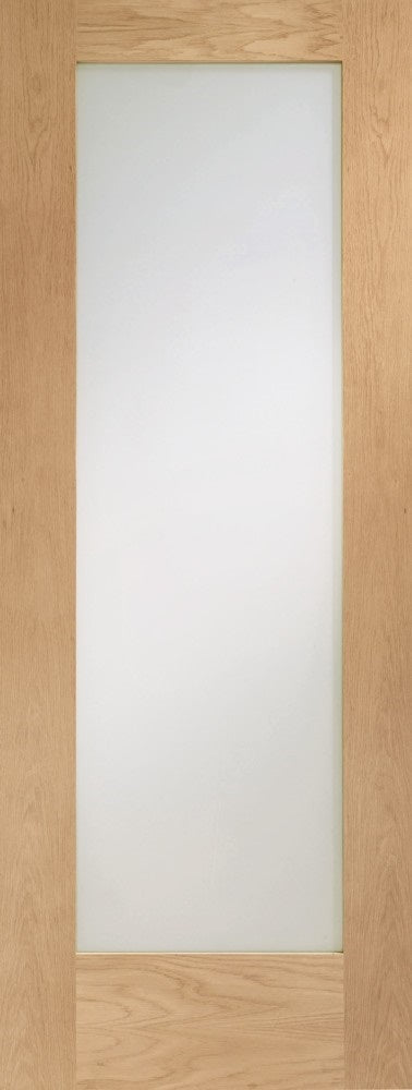Shaker 4 Light Oak Internal Door With Obscure Glass X