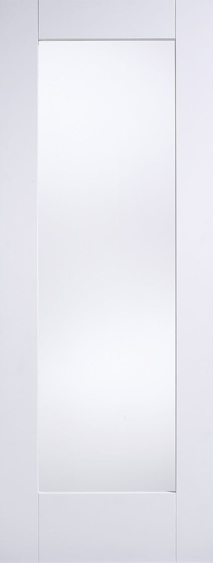Pattern 10 white primed internal door-clear glass