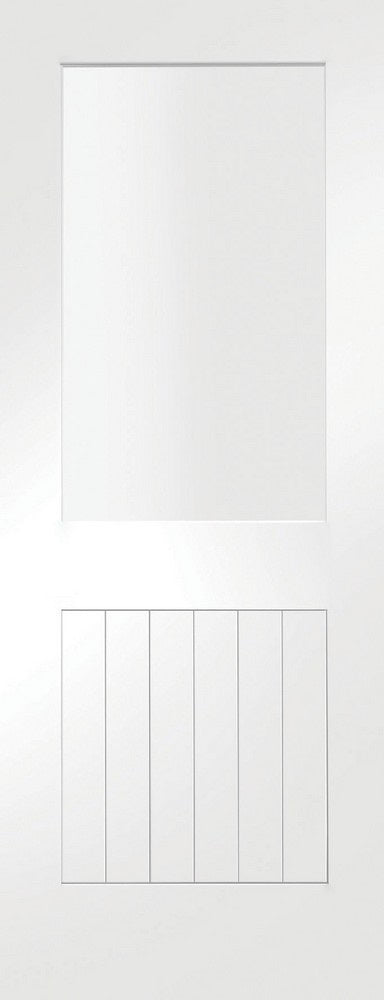 Pattern 10 Primed White Shaker Internal Door, Clear Glass L