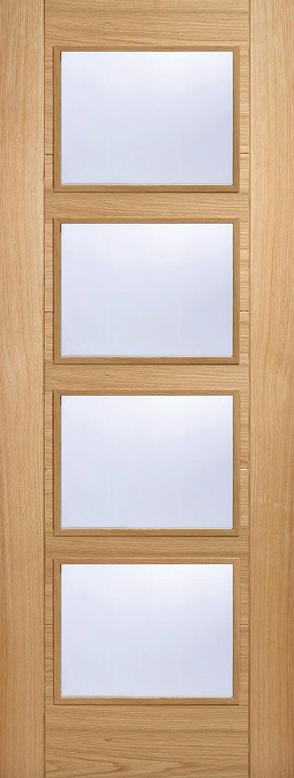 Pattern 10 Shaker Oak Fire Door With Clear Glass X