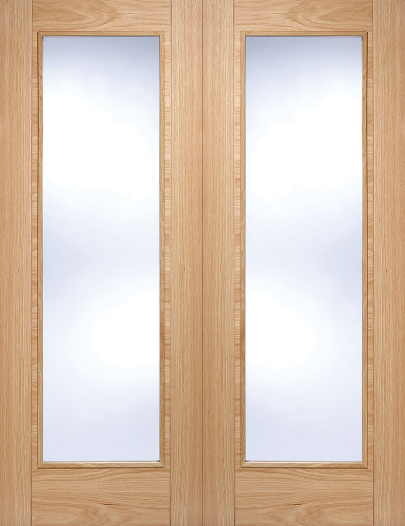 Salerno Oak Rebated Pair With Clear Glass
