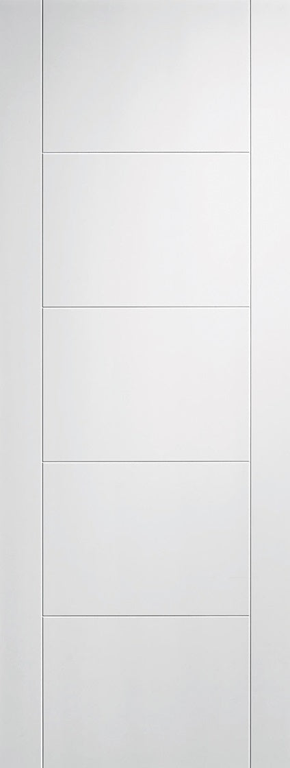 4 Line Smooth White Primed Moulded Fire Door