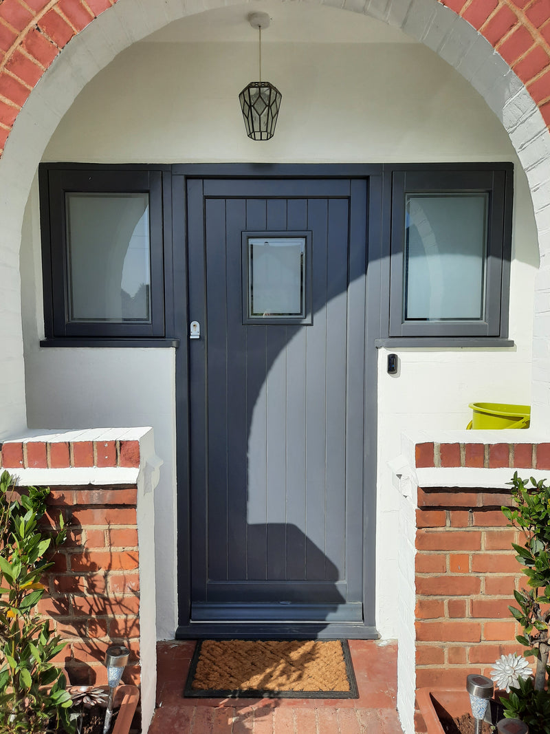 External Composite door with two glazed sidelights