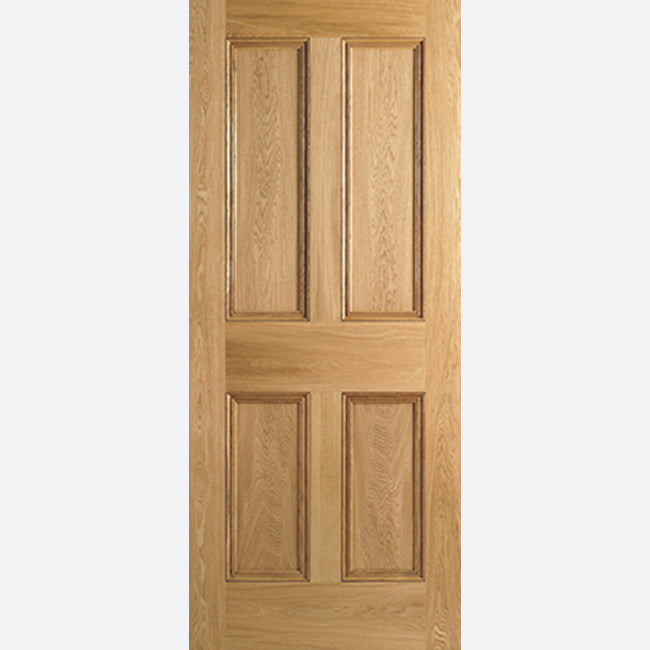 4 Panel Flat Unfinished internal Oak Door