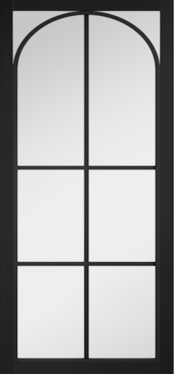 Tribeca black primed Internal door, Clear glass