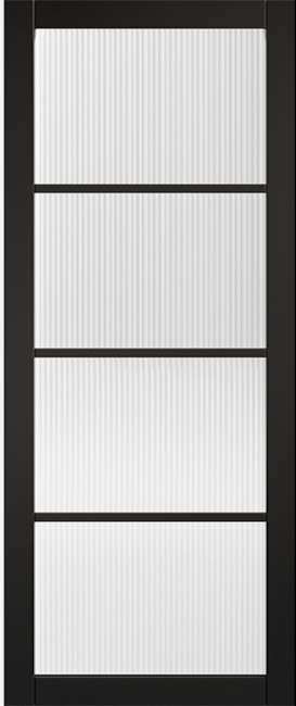 Soho 4 Light Reeded Glass Black Primed Internal Door