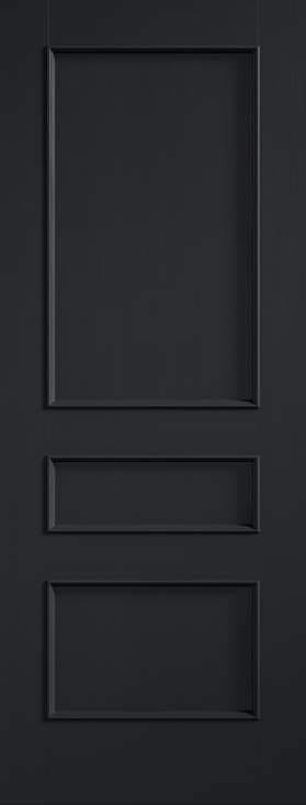 Toledo 3 panel Black prefinished Fire Door