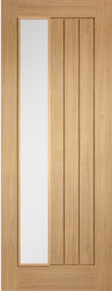 Off Set Doors Mexicano Oak Offset Clear Glass Prefinished – Doors & Doors