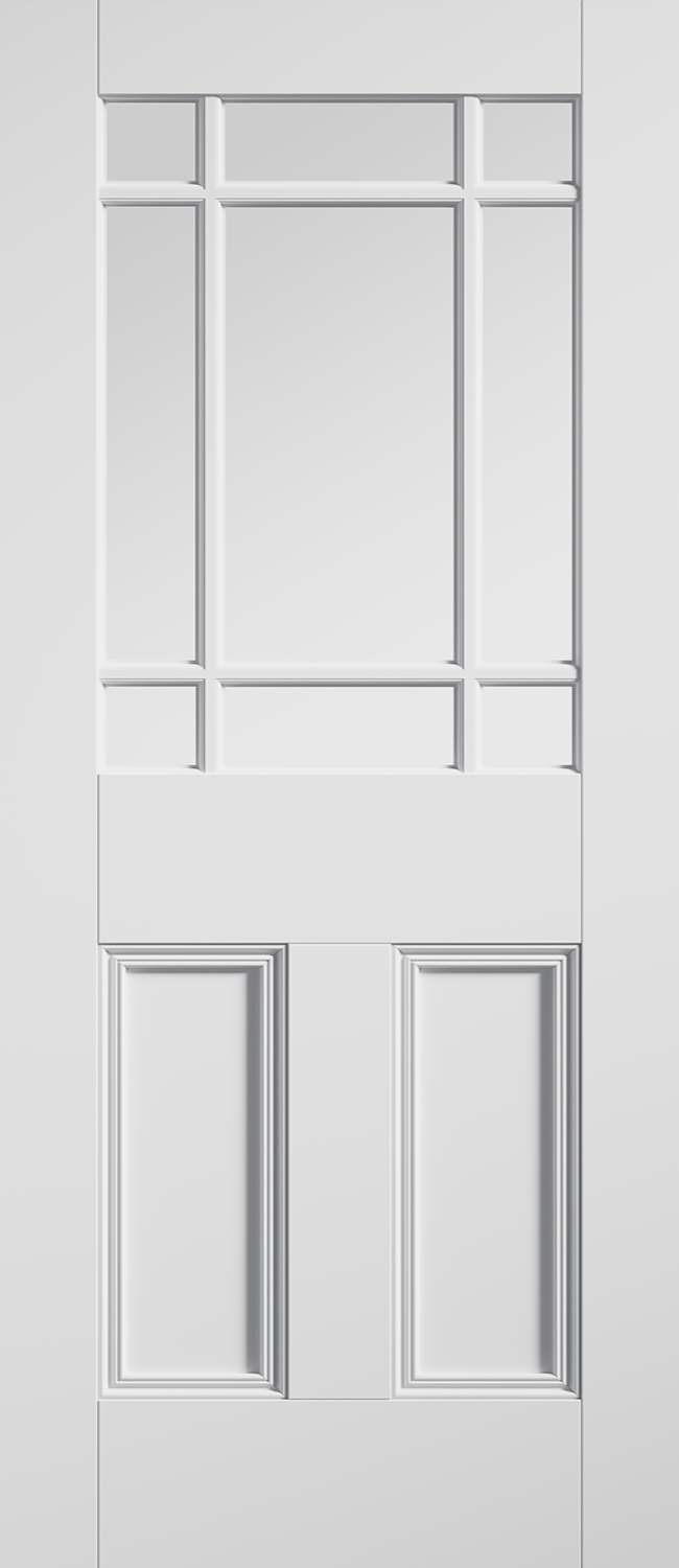 Downham White Primed Glazed Internal Door