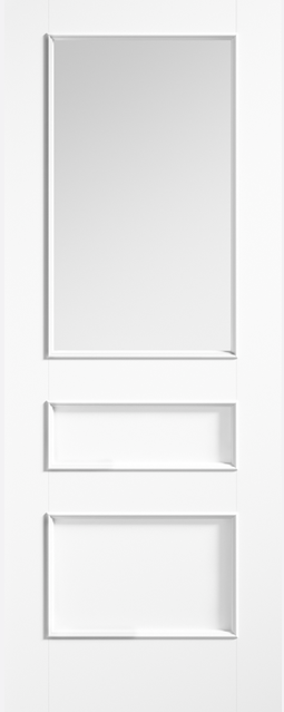 Toledo 3 Panel White Primed  Glazed internal  door