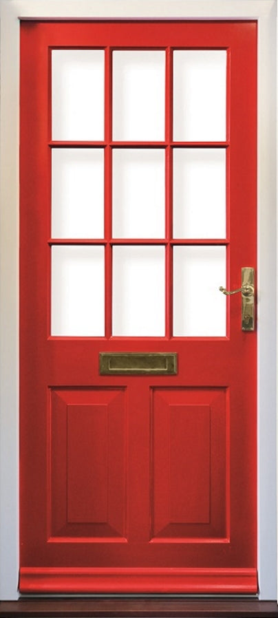 Bespoke timber 9 light hardwood front door with clear glass — supply & fit North London, NW London, Middlesex, Herts & Essex