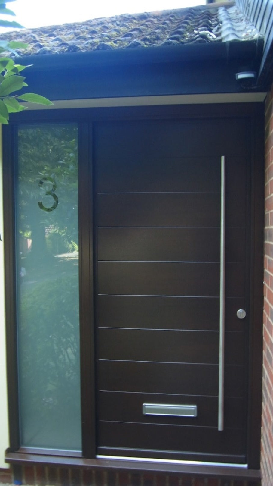 Bespoke timber modern front door with glazed sidelight — supply & fit North London, NW London, Middlesex, Herts & Essex