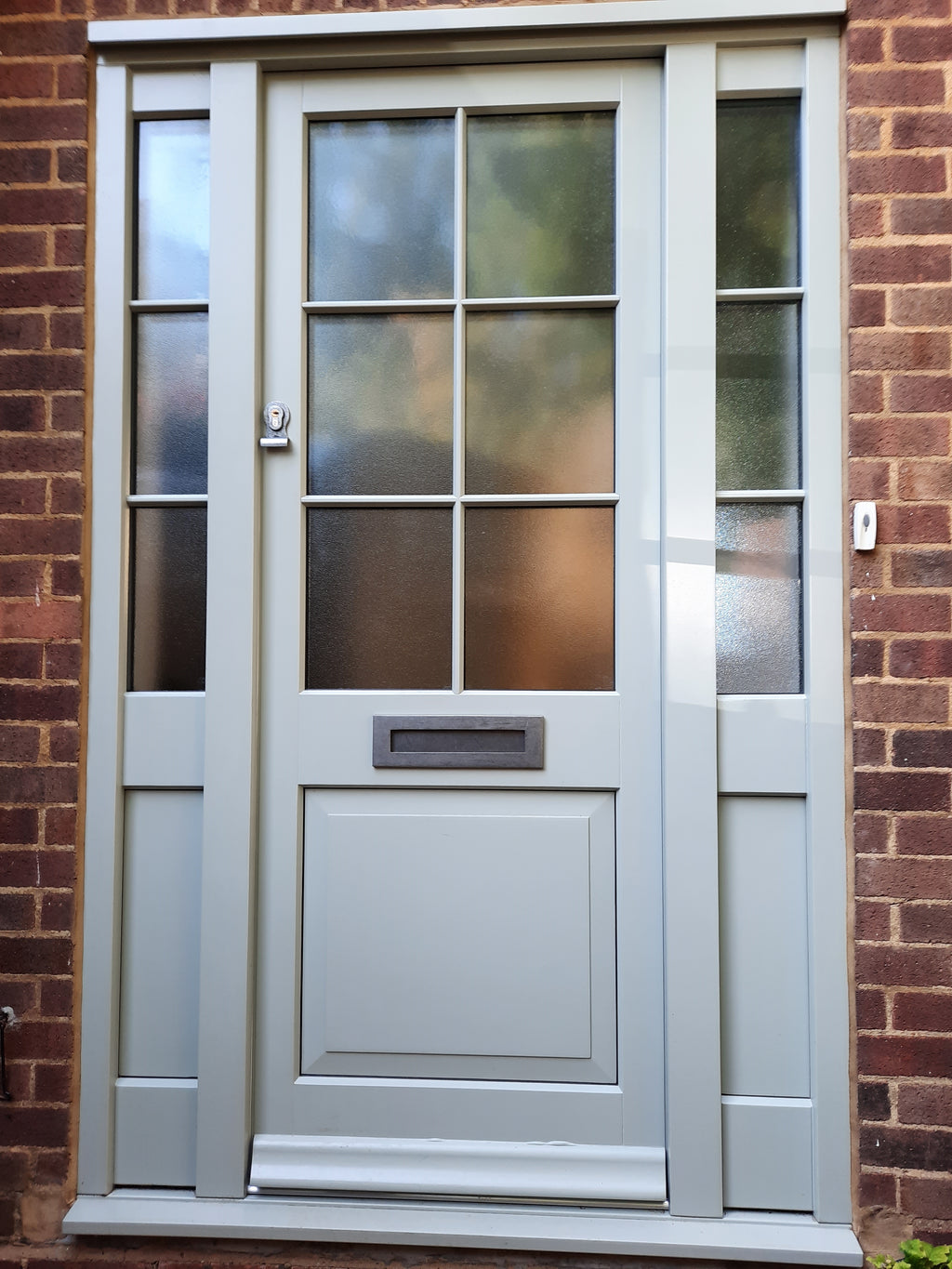 Bespoke timber 6 pane door with glazed sidelights — supply & fit North London, NW London, Middlesex, Herts & Essex