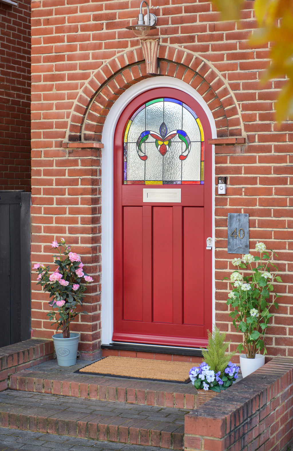 Bespoke Timber –  Front Door with Arched top & Leaded glass