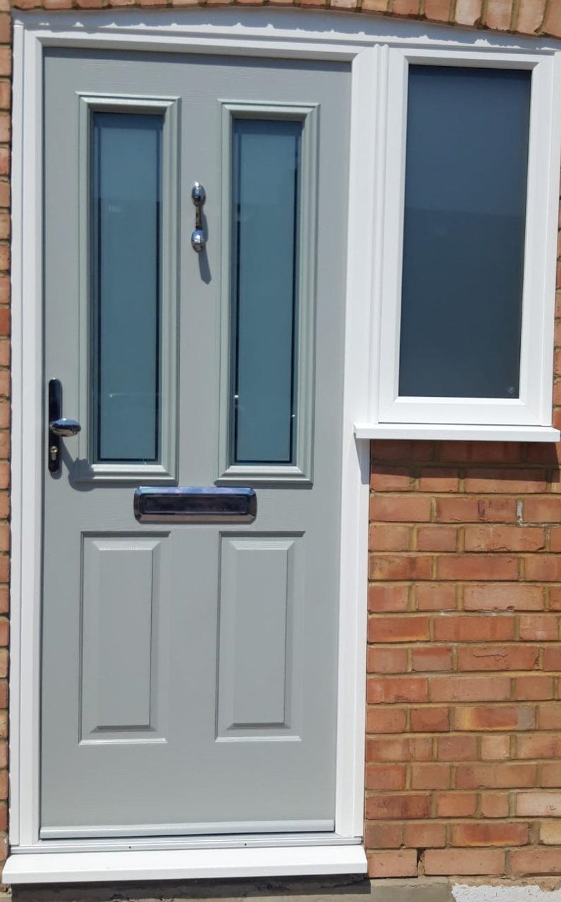 External Composite door with two glazed sidelights