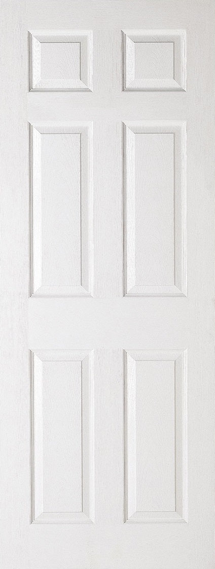 6 Panel Textured White Moulded Internal Door