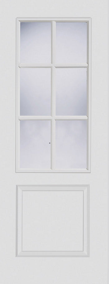 Berlin 2 Panel primed white smooth, glazed Internal door.