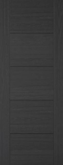 Vancouver Charcoal Black Prefinished Fire Door, Clear Glass
