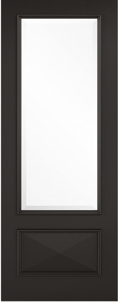 Tribeca black primed Internal door, Clear glass