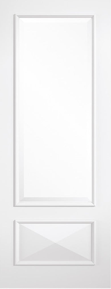 Knightsbridge primed white internal door-Bevelled Glass