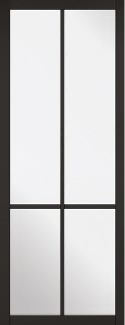 Apollo Chocolate Grey Internal Door Prefinished Clear Glass