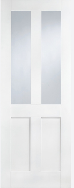 DX 1930 White Primed Shaker Internal Door With Obscure Glass x
