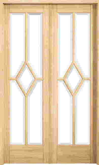 Lincoln Oak W6 Room Divider Unfinished Clear Glass