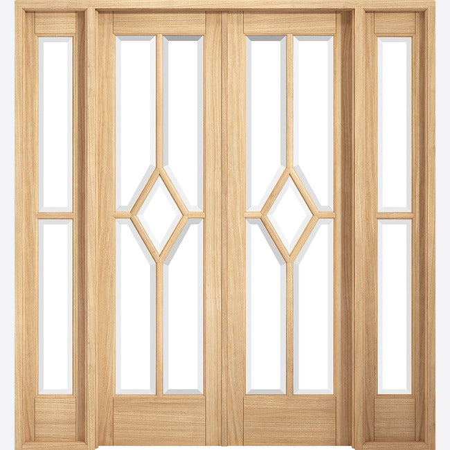 Reims W6 Oak room divider-Clear Glass