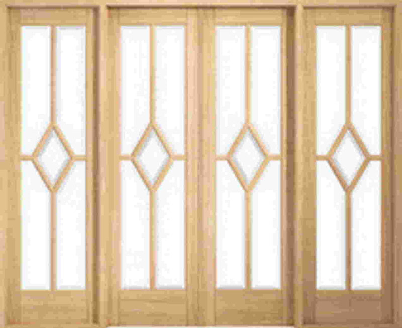 Reims W8 oak Room Divider-Clear Glass