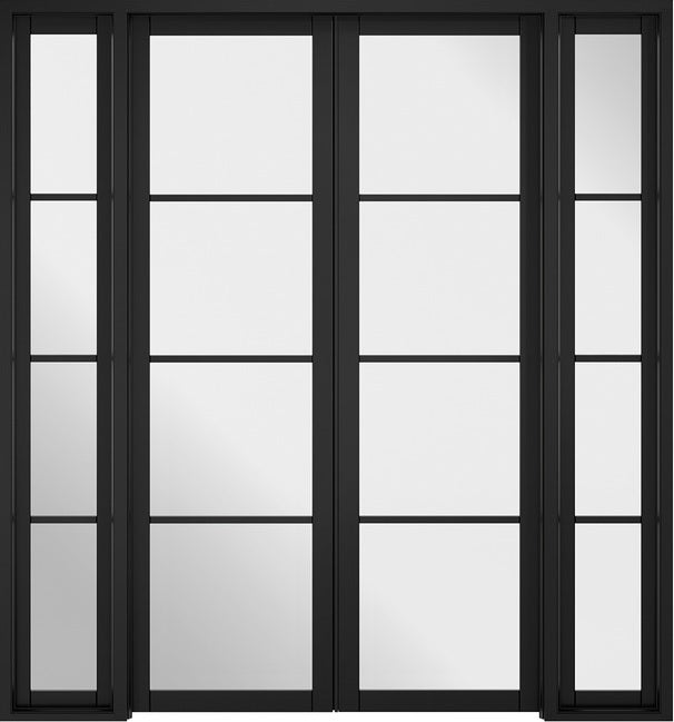 Soho W6 prefinished black, glazed room divider.