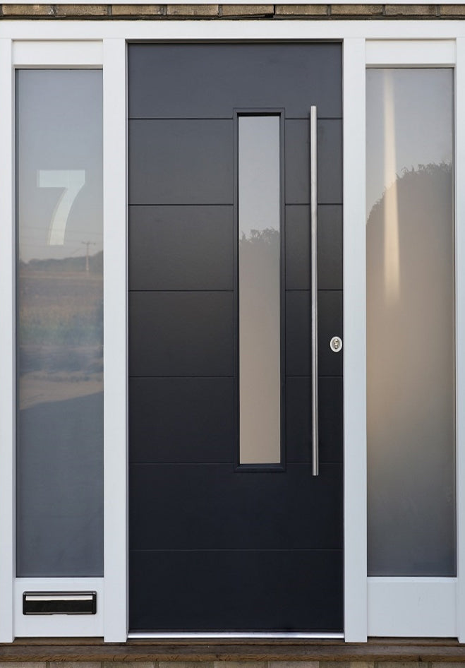 Bespoke Contemporary External Door & Frosted Glass Sidelights