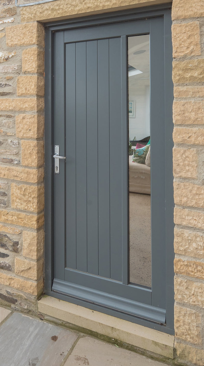 Bespoke Timber Hardwood External Contemporary Door & 2 Sidelights - Supplied & Fitted