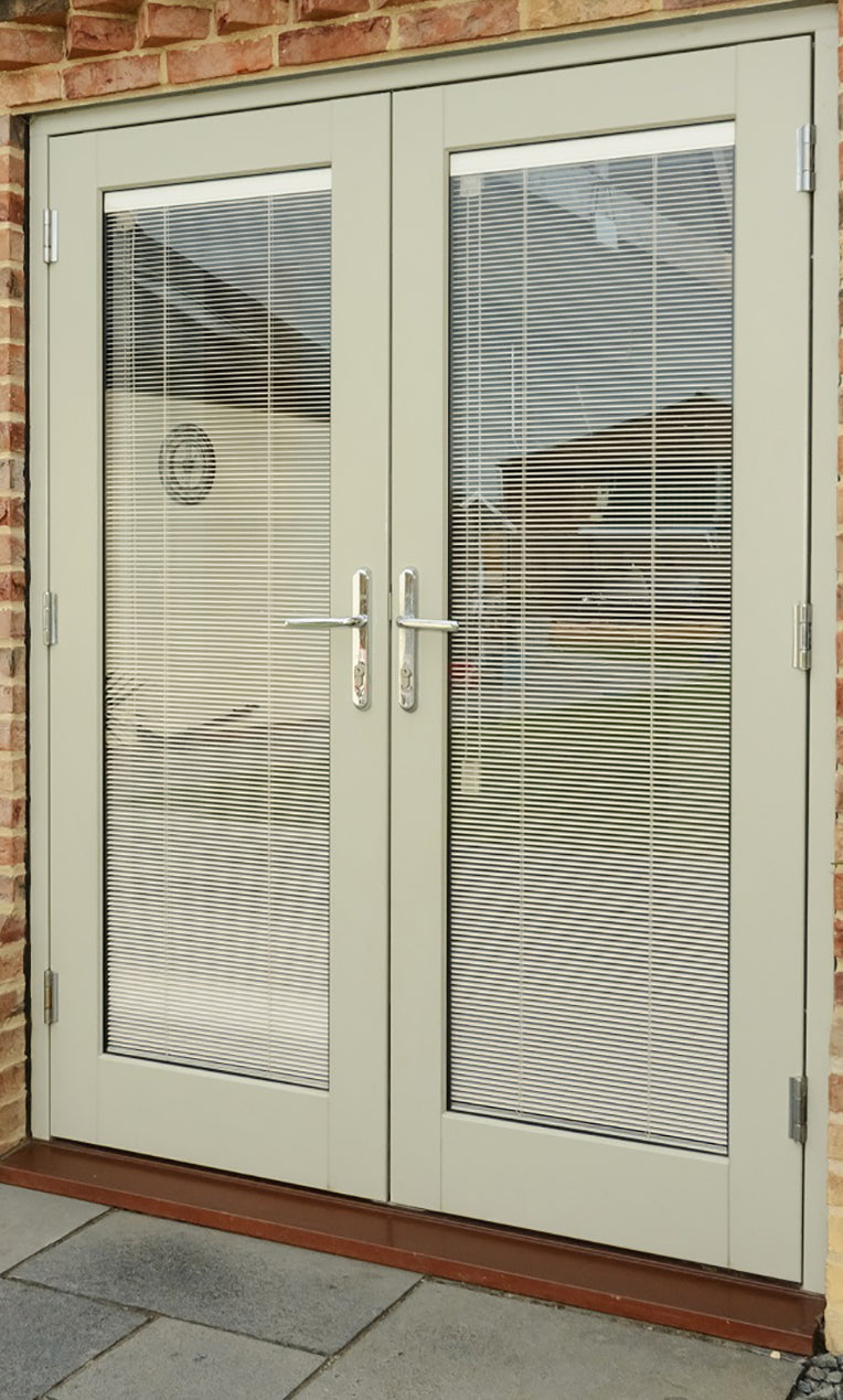 Malton External GRP Door Black Out White In Leaded Double Glazed