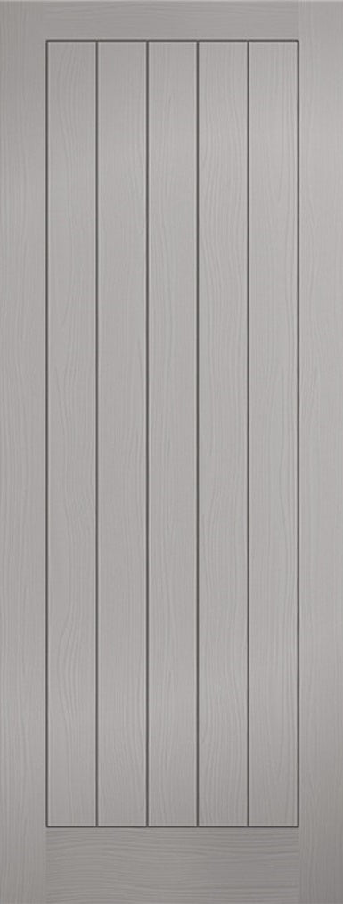 Grey Vertical Panelled Textured Pre-Finished fd30 Fire Door