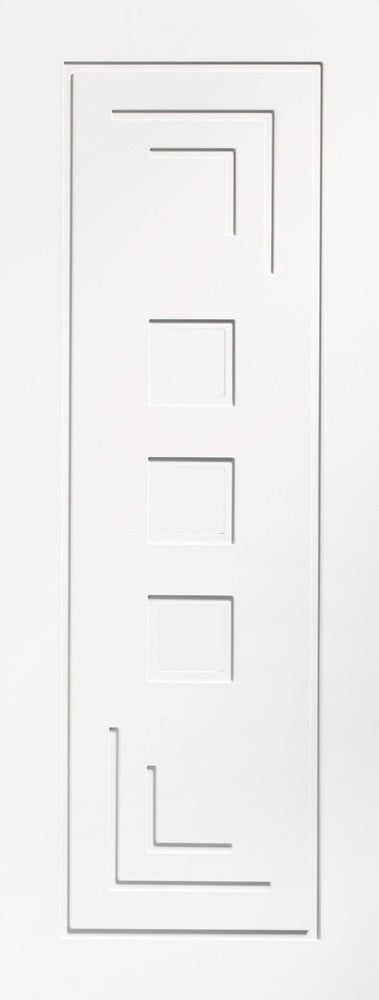 Riviera White Prefinished Internal Door Clear Bevelled Glass
